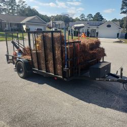 2024 7X12 Utility Trailer With The Rear Ramp Gate And Side Gate 