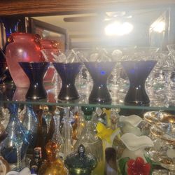 4 Vintage Cobalt Blue Shoots