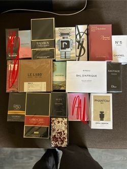 Assortment of colognes and perfumes