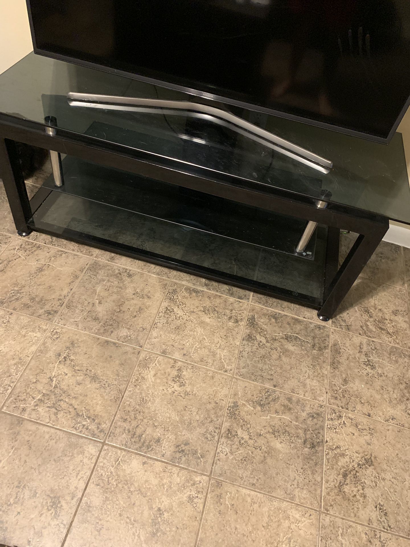Glass TV stand