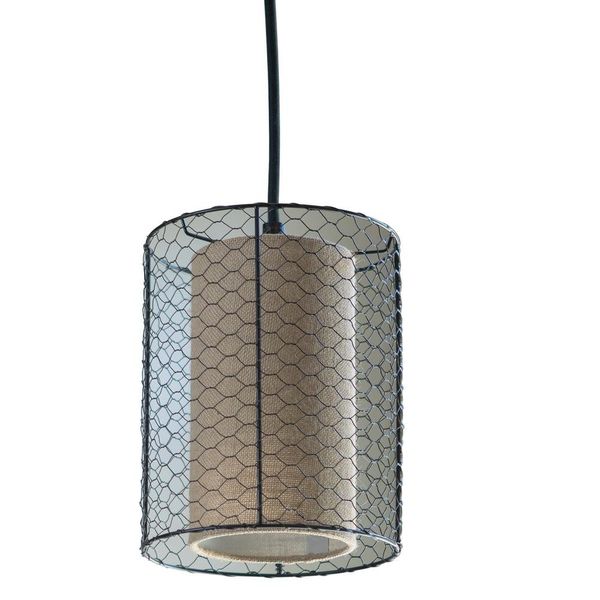 Decor Therapy Cooper En Wire Burlap 1 Light Bronze Pendant Decor Therapy Cooper En Wire Burlap 1 Light Bronze Pendant