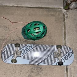 Skateboard And Helmet