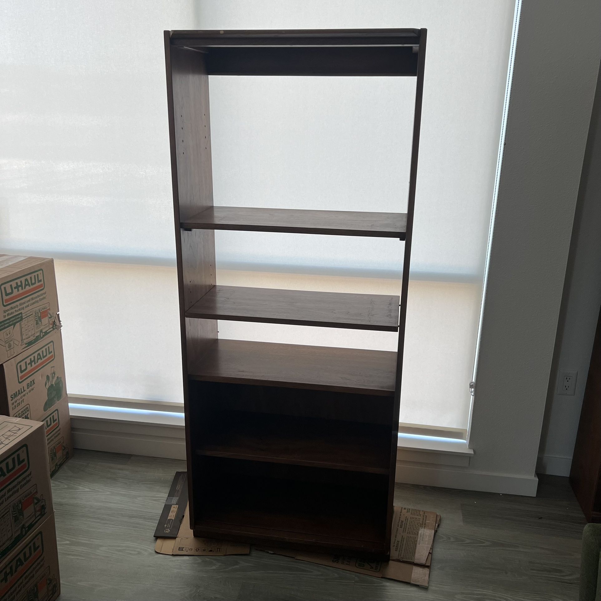 Bookshelf Wood Sturdy Two Adjustable Shelves