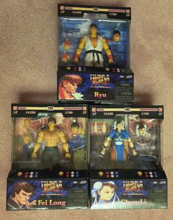 Jada Toys Street Fighter lot of 3 - Ryu, Fei Long, Chun Li