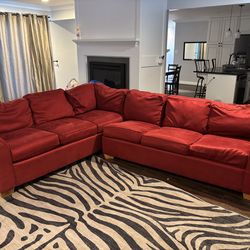 La-Z-Boy Large Red Sectional Couch w/pull out bed*NEED GONE BY THIS WEEKEND 