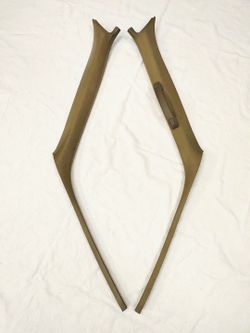 1988-98 Chevy GMC OBS Truck SUV C/K Left Right A Pillar Trim Molding Beige CLEAN
