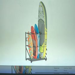 NEW Surfboard Rack. Heavy Duty Two-Tier Design Indoor Display Stand with Wheels for Shortboard & Longboard Organizer,Vertical Storage Paddleboard/Wake