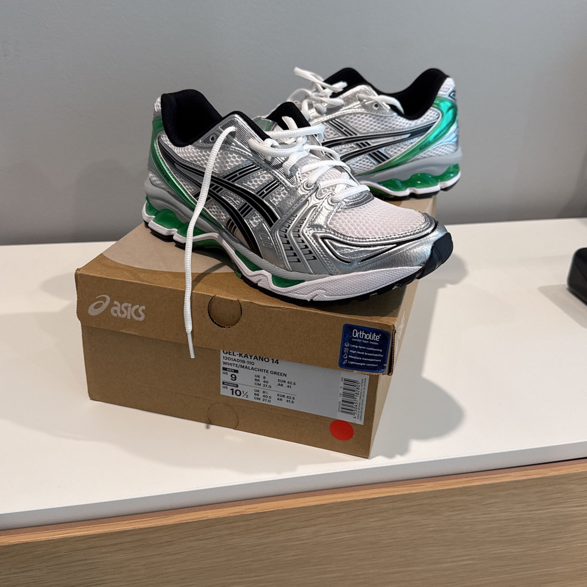 Asics gel-kayano 14 White/Machalite green Shoes