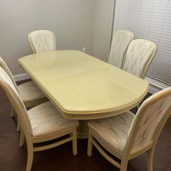 Elegant Retro Dining Table, Chairs + Buffet Set