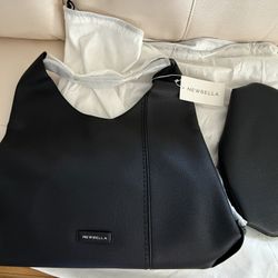NEWBELLA Black Faux Leather Hobo Bag with Pouch