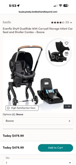 TWO Evenflo Shyft DualRide Infant Car Seat and Stroller Combo - Boone