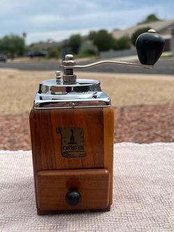 Vintage TROSSER Coffee Grinder Mill German Wood Antique Hand Crank Armin Mokka Ceramic Burr Manual Kitchen Counter Decor Complete Rare Vtg Germany 195