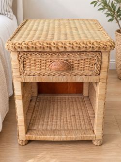 Wicker Nightstand / End Table