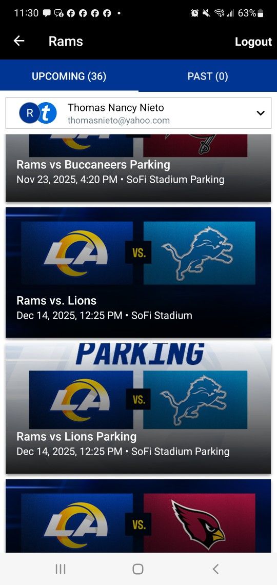 Rams Season Ticket All Game