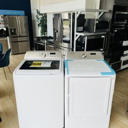 SAMSUNG top Loading Washer And Gas Dryer Set! DVG45TW-WA45TAW 7DG
