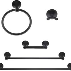 Amazon Basics Bathroom Hardware Accessories Set - 5-Piece, Oil Rubbed Bronze