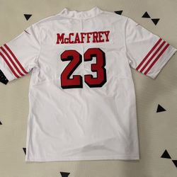 Men’s San Francisco 49ers 23# Christian McCaffrey Stitched Throwback White Jersey, S To 6xl 