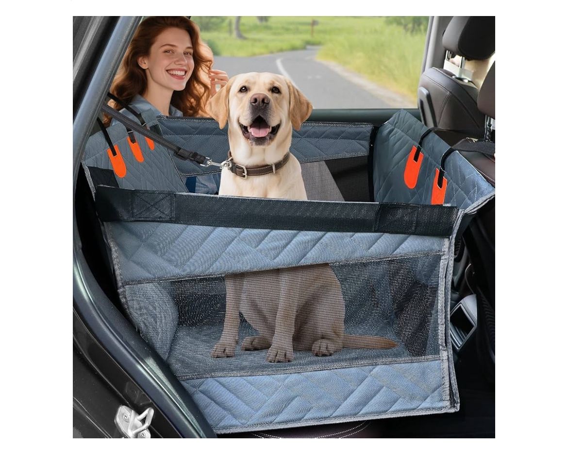 Dog car seat Cover for Back seat Hard Bottom Half Dog car seat Cover Passenger Friendly Back seat Extender for Dogs
