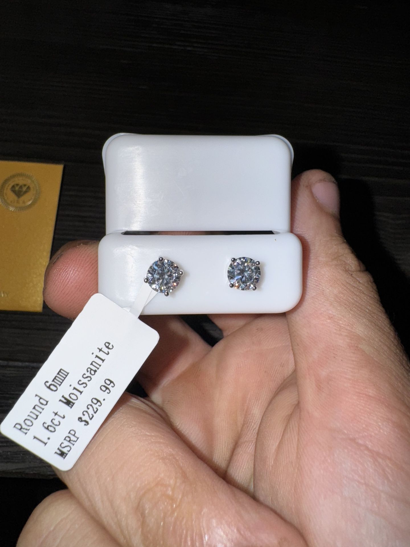 Sterling silver moissanite earrings 