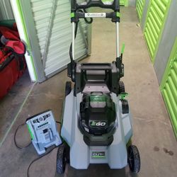 Ego 56v Battery Powered Lawnmower And Battery Charger