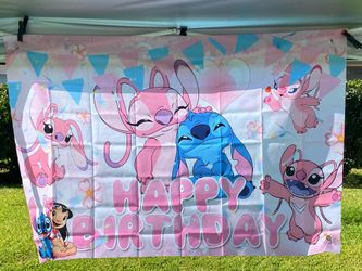 Lilo and Stitch Happy Birthday Backdrop Banner