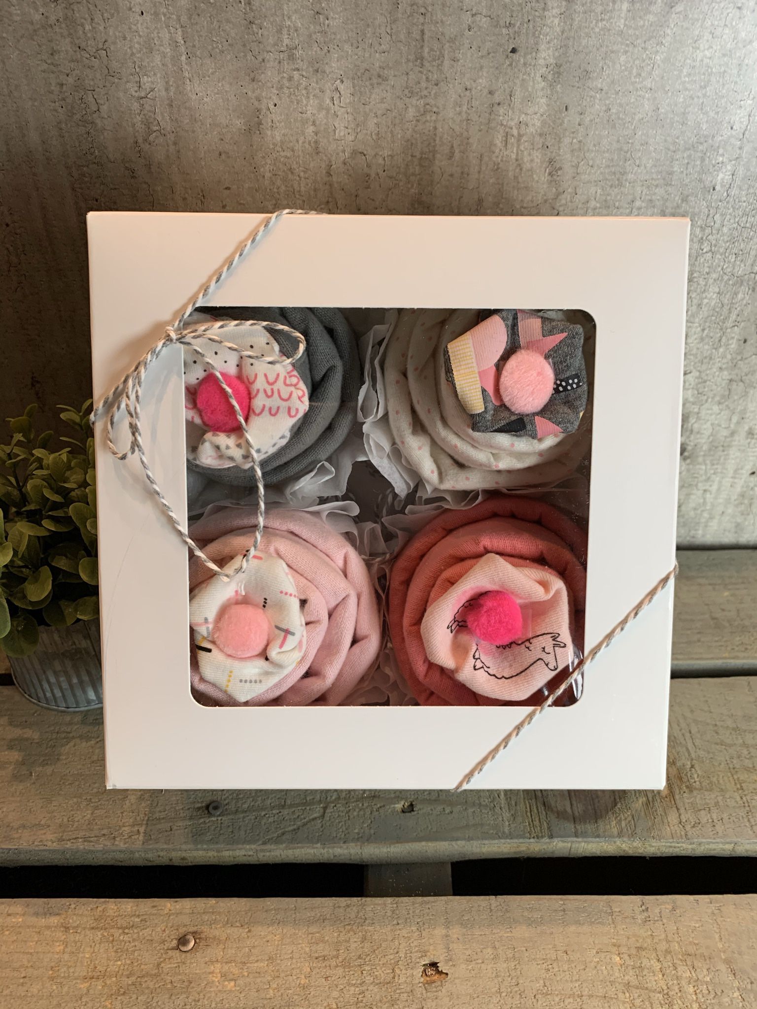 Cupcake Onesie Gift Set~ Set Of 4