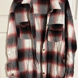 Womens Hollister Boyfriend Fit Flannel Size Large 