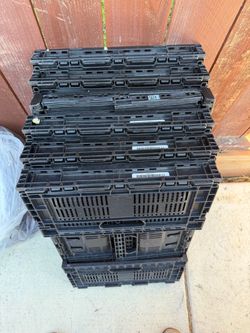 6 Tosca 6423 Collapsible Plastic Storage Crates – Stackable