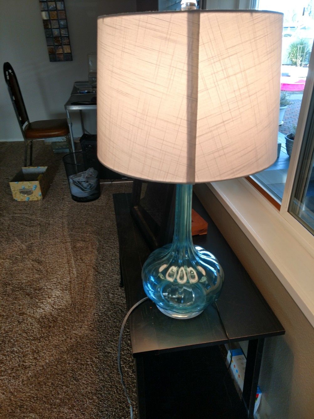 Lamp tall Aqua Glass