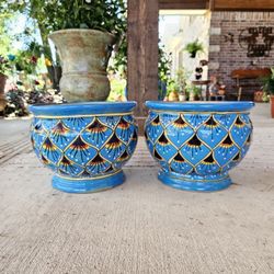 Talavera Red Clay Pots (Planters) Plants. Pottery $60 cada una.