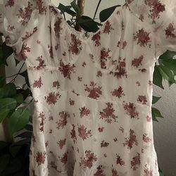New Romantic White Floral Midi Dress