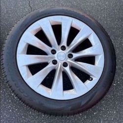 1 — 265/45r20 5x120 5x4.72 Stock Model X Slipstream Wheel Rim Good Tire TPMS included !!!!!!!!!!!!