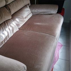 LazyBoy Loveseat Recliner, Camel Color, Beige