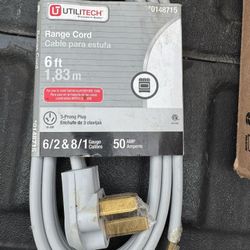 Utilitech 6-ft 50 -Amp 3 -Prong Gray Range Appliance Power Cord