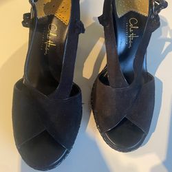 Cole Haan Wedge Suede & patent leather Sandals 