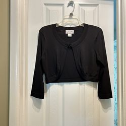 Women’s JESSICA H Viscose, Nylon Black, 1 Button, Long Sleeve Shrug, Cardigan Sweater… Size Medium
