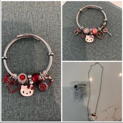 Hello Kitty bracelets and necklace lot (new)