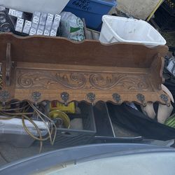 Wood hanging coat rack