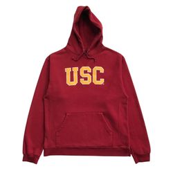 VINTAGE USC TROJANS HOODIE XL MENS SWEATSHIRT PULLOVER STITCHED SPELL OUT NCAA