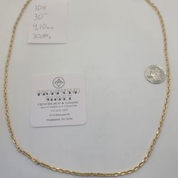 10k Gold 30" Chain Link Necklace
