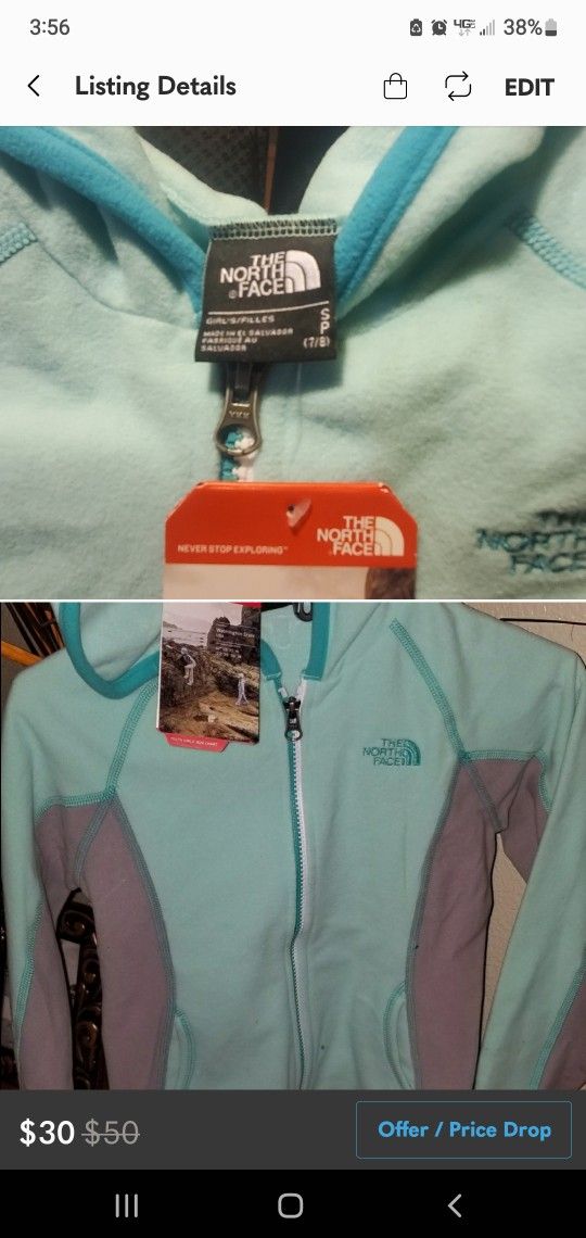 The North Face Flannel Hoodie Jacket- NEW