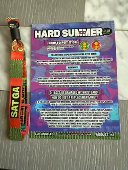 HARD Summer 2026 Saturday GA Wristband - Unregistered - $190 OBO