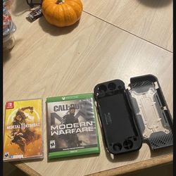 Xbox 1s Game And Nintendo Switch Game And Nintendo Lite Case.