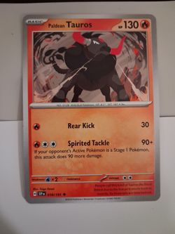 Pokemon card Paladean Taurus mint condition. Send an offer.pick up in person