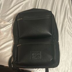 True Religion Black Leather Backpack 
