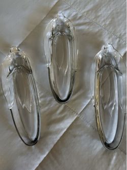 3 -  Vintage Anchor Hocking  Glass Corn Holders