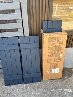 “New” 15”x 39” Board and Batten Shutters in Dark Navy (2 pairs)