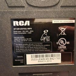 RCA 40in LED TV