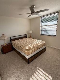 Queen Bed Frame with Storage Drawers and Mattress Included
