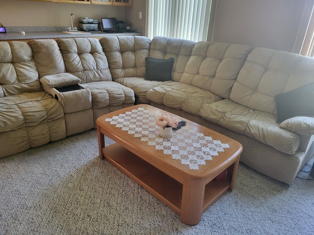 Sofa with wooden table